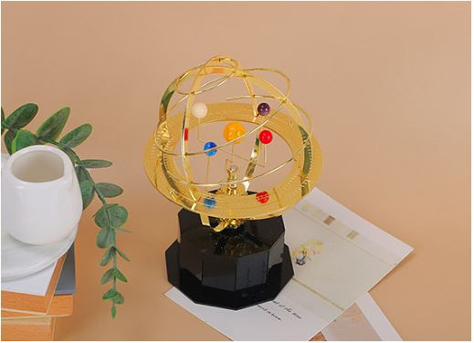 VierraSol | Modelo de Gran Orrery Réplica Mecánica de Bronce del Sistema Solar Hecha a Mano (5 Planetas)
