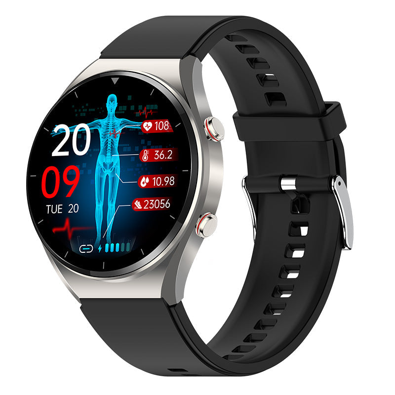 VierraSol | Monitoreo de Azúcar en Sangre con un Solo Clic | Glucosa en Sangre, Presión Arterial, ECG | Monitor de Frecuencia Cardíaca HRV, Reloj Inteligente de Salud