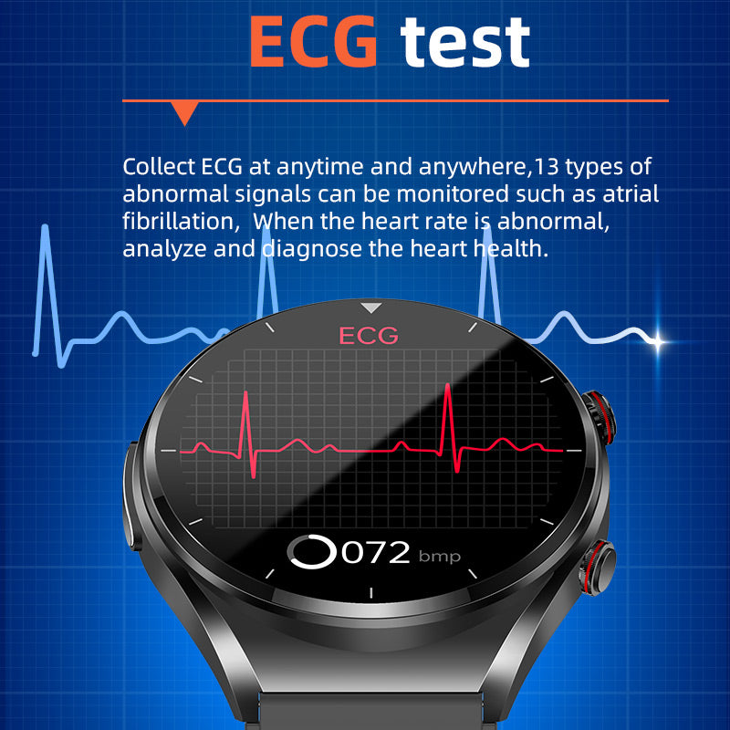 VierraSol | Monitoreo de Azúcar en Sangre con un Solo Clic | Glucosa en Sangre, Presión Arterial, ECG | Monitor de Frecuencia Cardíaca HRV, Reloj Inteligente de Salud