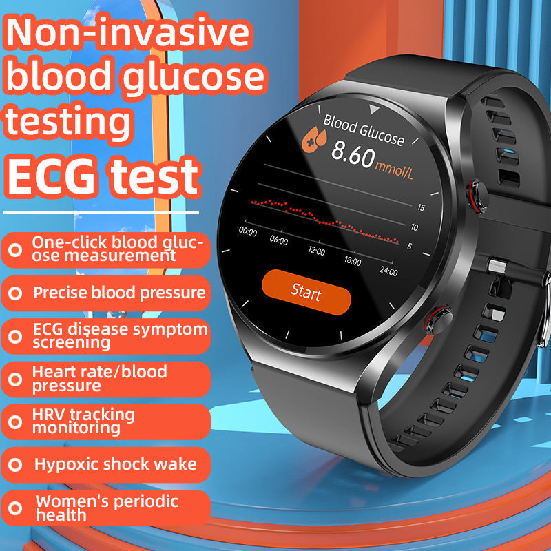 VierraSol | Monitoreo de Azúcar en Sangre con un Solo Clic | Glucosa en Sangre, Presión Arterial, ECG | Monitor de Frecuencia Cardíaca HRV, Reloj Inteligente de Salud