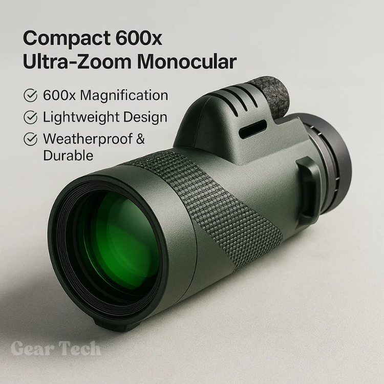 VierraSol | Monocular Compacto 600x Ultra-Zoom | Lente HD, Ligero y Perfecto para Senderismo, Observación de Aves y Eventos Deportivos