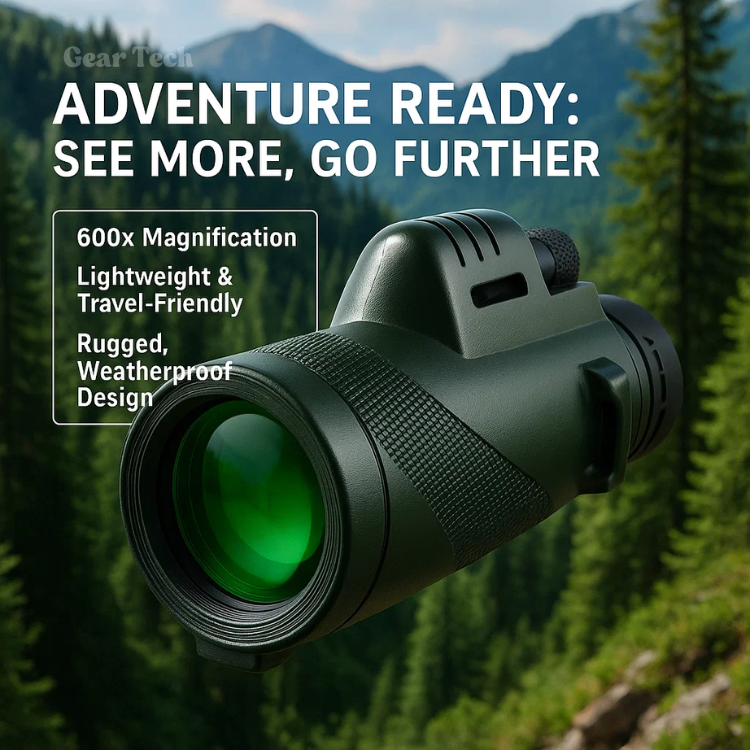 VierraSol | Monocular Compacto 600x Ultra-Zoom | Lente HD, Ligero y Perfecto para Senderismo, Observación de Aves y Eventos Deportivos