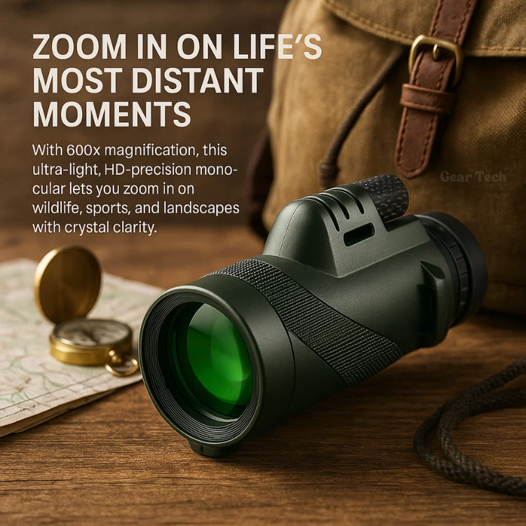 VierraSol | Monocular Compacto 600x Ultra-Zoom | Lente HD, Ligero y Perfecto para Senderismo, Observación de Aves y Eventos Deportivos