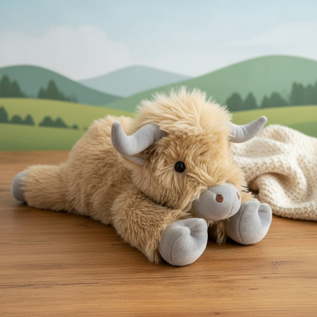 VierraSol | MOOLETTE – Adorable Vaca de las Tierras Altas de Peluche con Diseño Acogedor y Abrazo