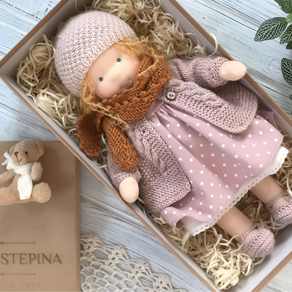 VierraSol | Muñeca de Tela Waldorf Hecha a Mano con Vestido