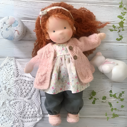 VierraSol | Muñeca de Tela Waldorf Hecha a Mano con Vestido