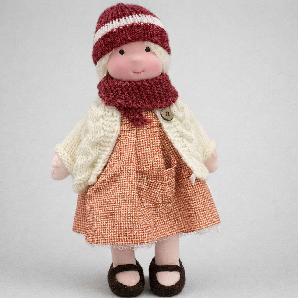 VierraSol | Muñeca de Tela Waldorf para Niños con Detalles de Crochet