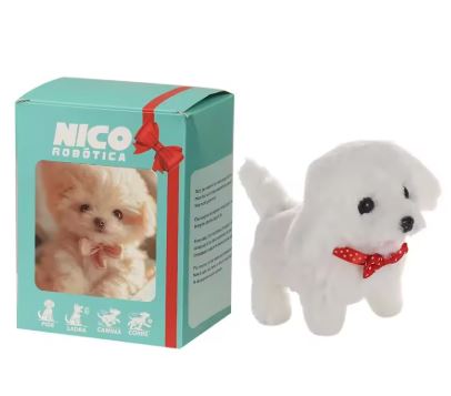 VierraSol | Nicoo Perro Robot Interactivo | Camina, Ladra, Mueve la Cola | Juguete de Peluche a Batería