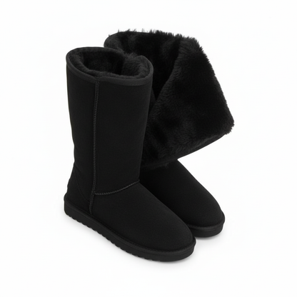 VierraSol | Nina | Botas de piel de oveja de ante cálidas y a prueba de agua con cremallera lateral