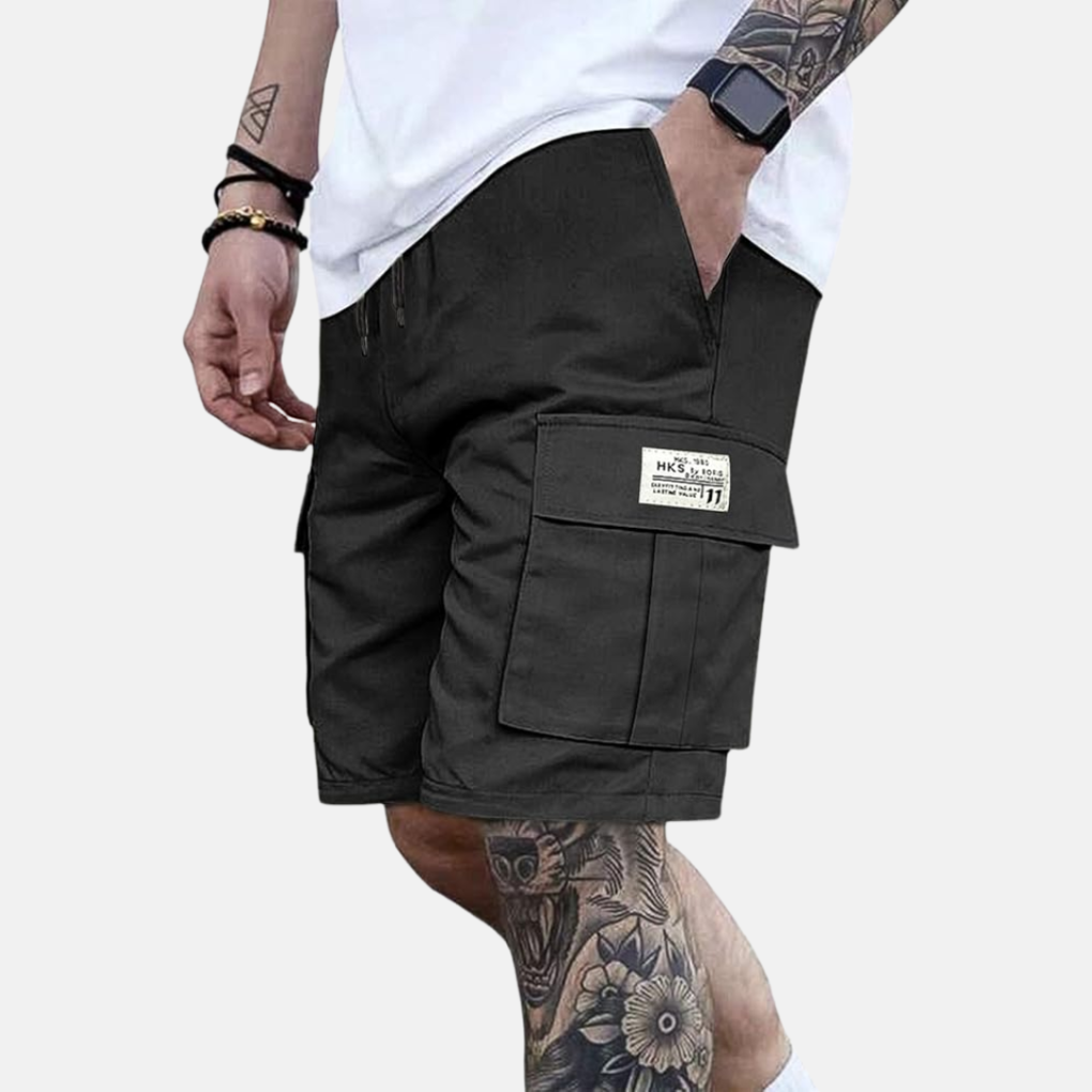 VierraSol | Pantalones Cortos Cargo Sueltos para Hombre con Cierre de Cordones