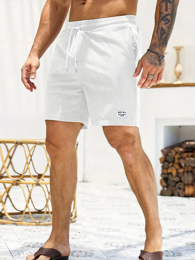 VierraSol | Pantalones Cortos de Baño de Pana para Hombre con Cuerda Ajustable