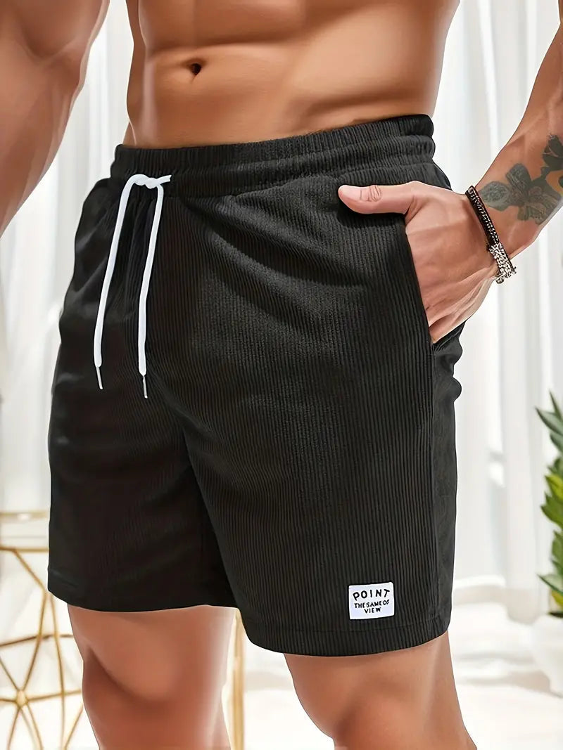VierraSol | Pantalones Cortos de Baño de Pana para Hombre con Cuerda Ajustable