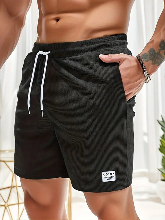 VierraSol | Pantalones Cortos de Baño de Pana para Hombre con Cuerda Ajustable