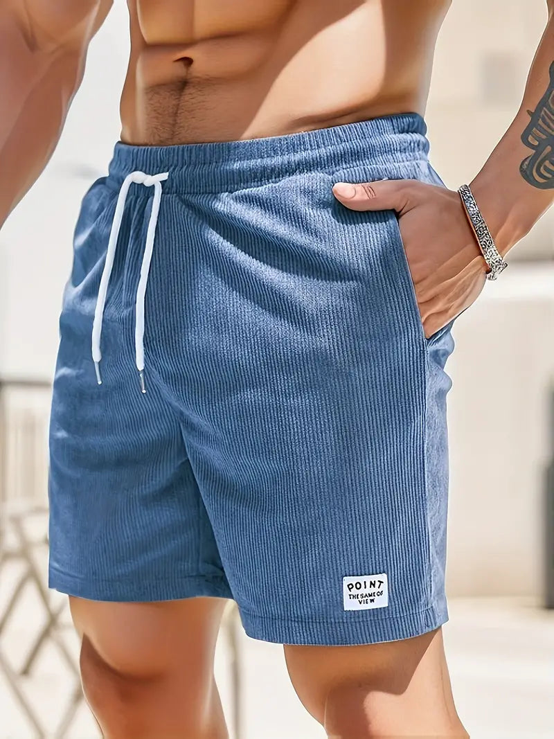 VierraSol | Pantalones Cortos de Baño de Pana para Hombre con Cuerda Ajustable