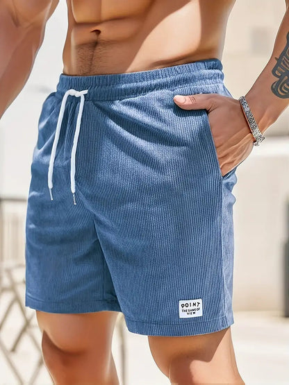 VierraSol | Pantalones Cortos de Baño de Pana para Hombre con Cuerda Ajustable