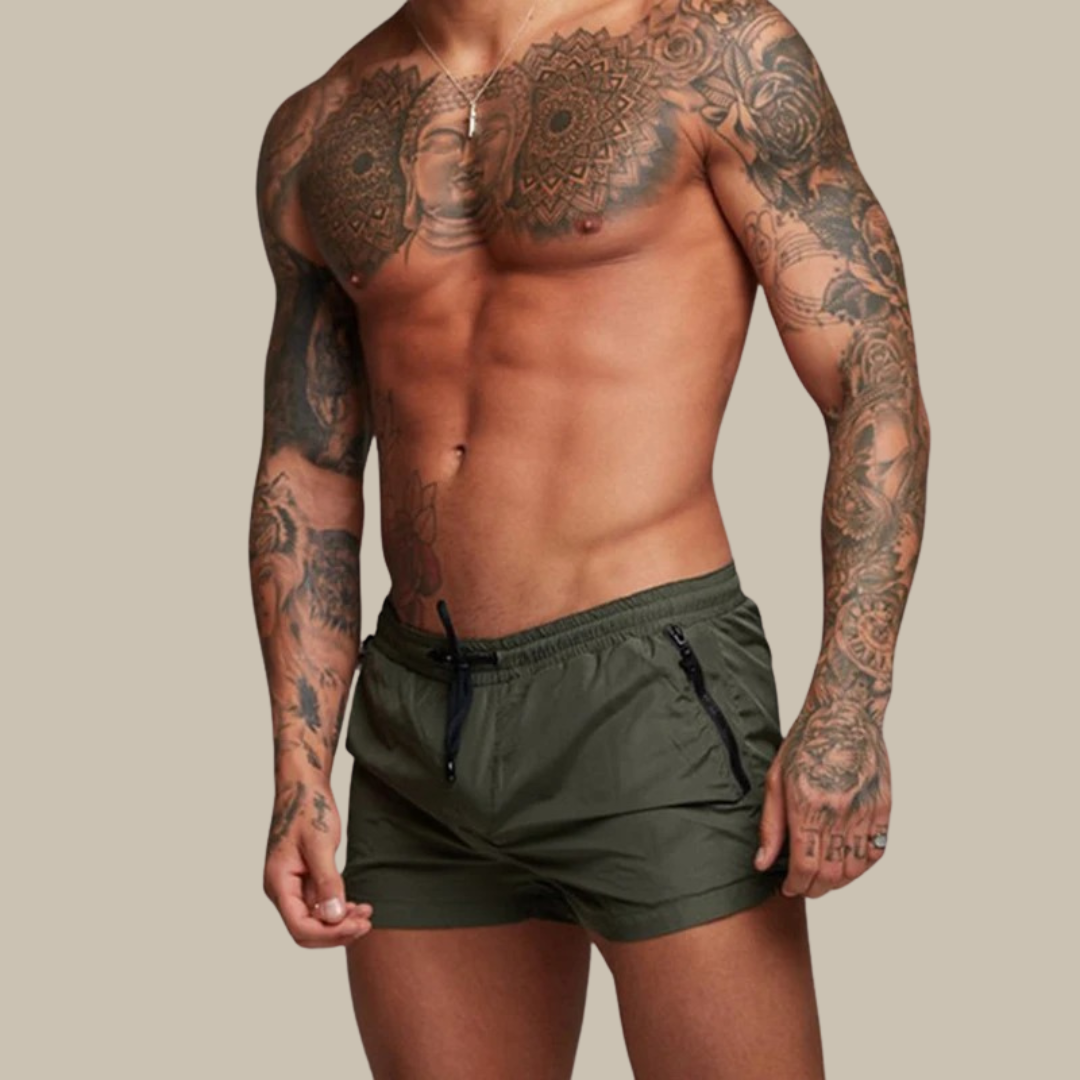 VierraSol | Pantalones Cortos de Baño para Hombre con Bolsillos con Cremallera