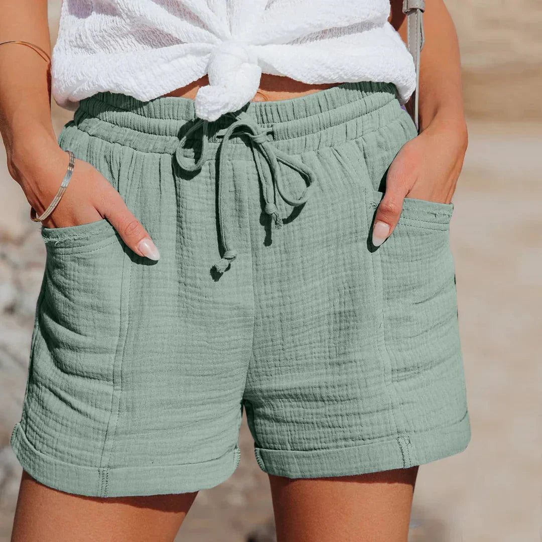 VierraSol | Pantalones Cortos de Gasa para Mujer con Cintura Ajustable
