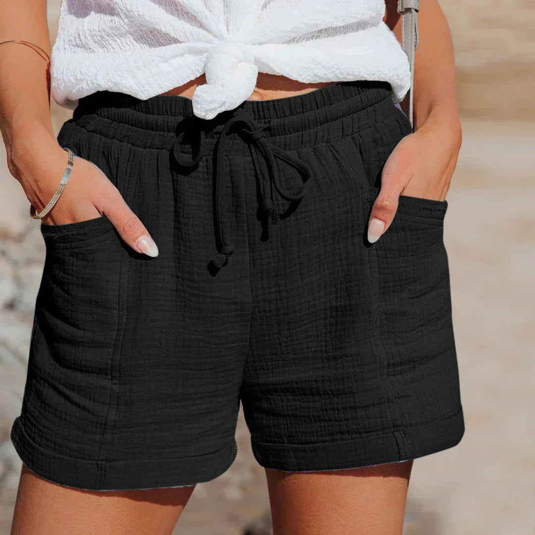 VierraSol | Pantalones Cortos de Gasa para Mujer con Cintura Ajustable