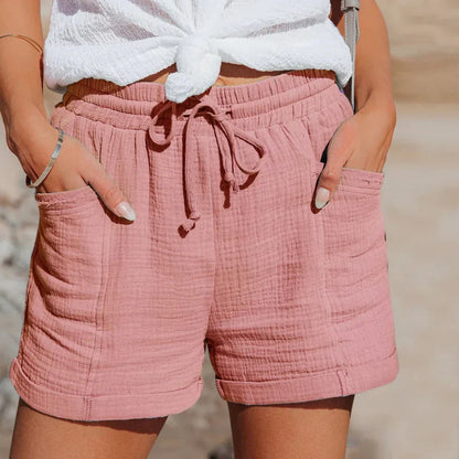 VierraSol | Pantalones Cortos de Gasa para Mujer con Cintura Ajustable