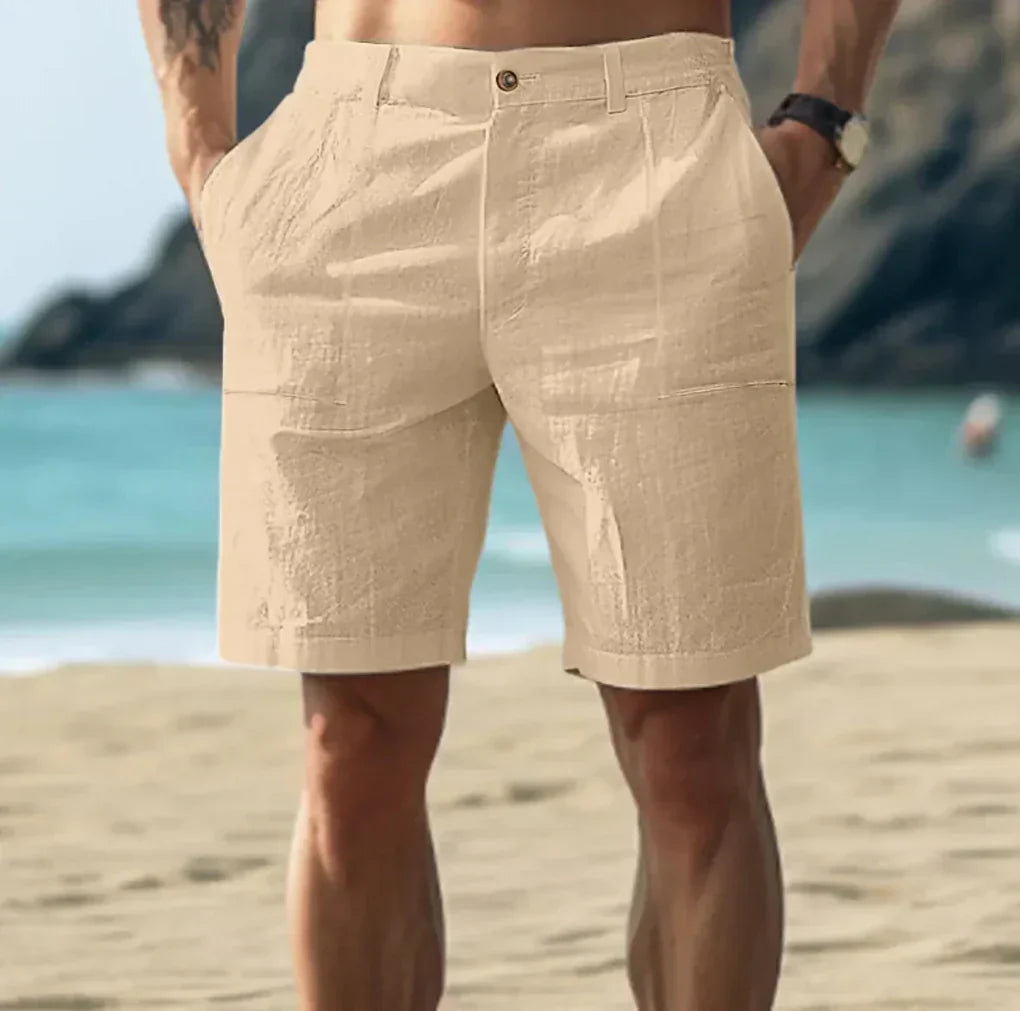 VierraSol | Pantalones Cortos de Hombre con Cintura Ajustable y Botón