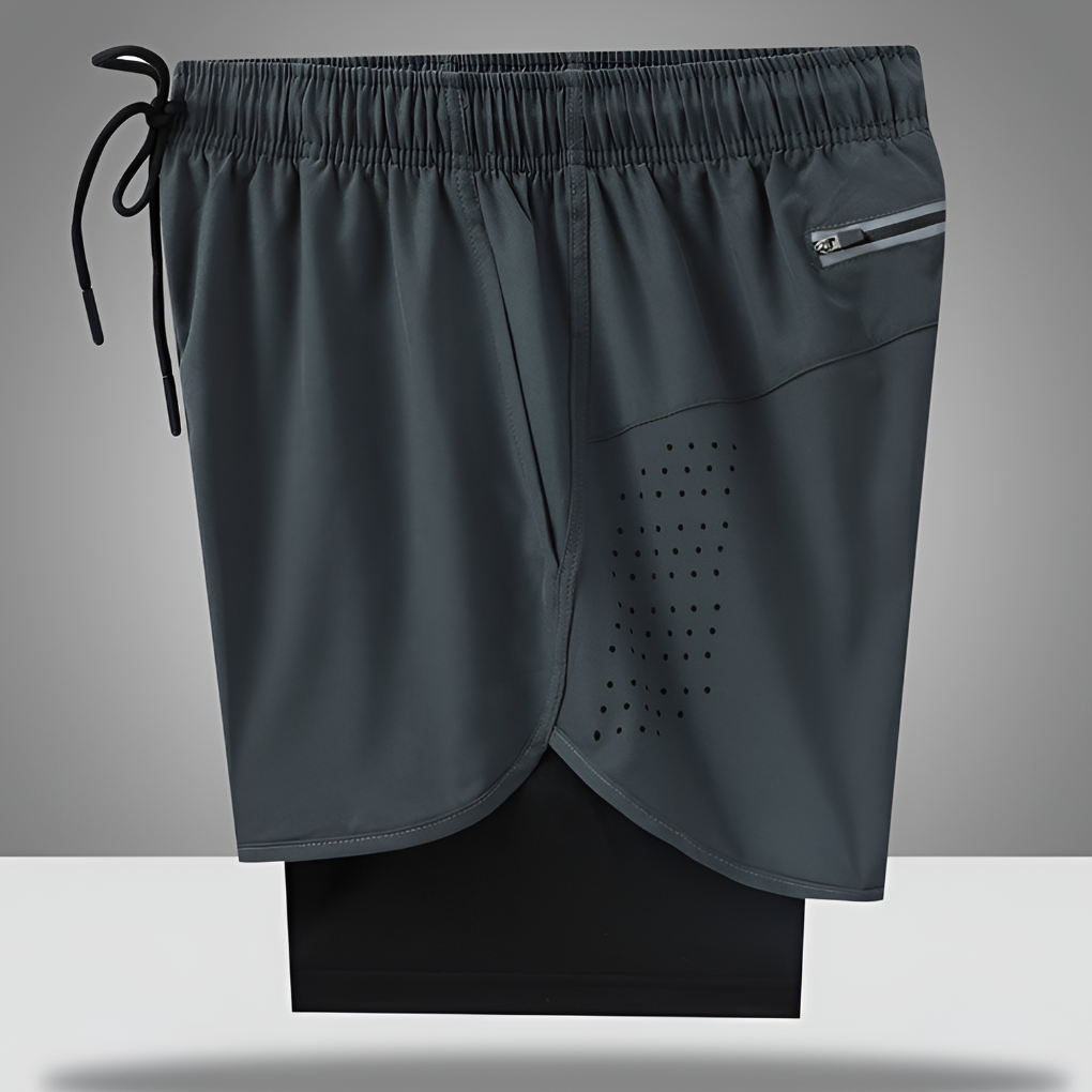 VierraSol | Pantalones Cortos de Running para Hombre con Forro y Bolsillo con Cremallera