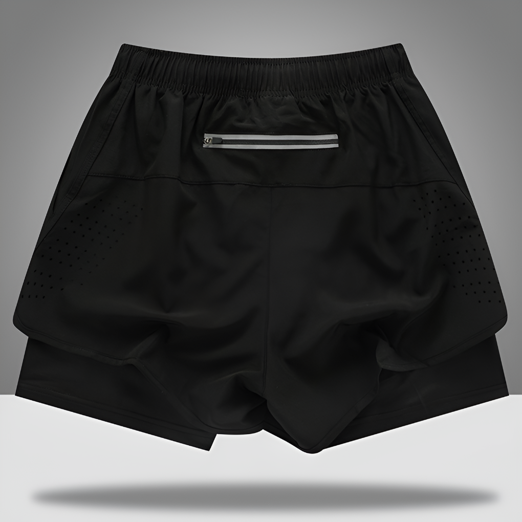 VierraSol | Pantalones Cortos de Running para Hombre con Forro y Bolsillo con Cremallera
