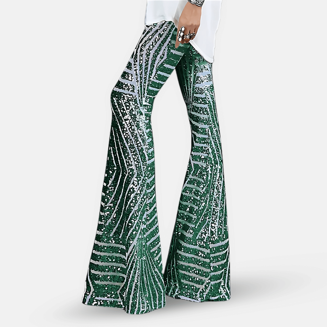 VierraSol | Pantalones de Campana con Lentejuelas para Mujer