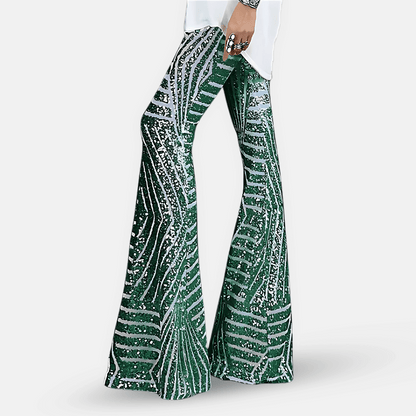 VierraSol | Pantalones de Campana con Lentejuelas para Mujer