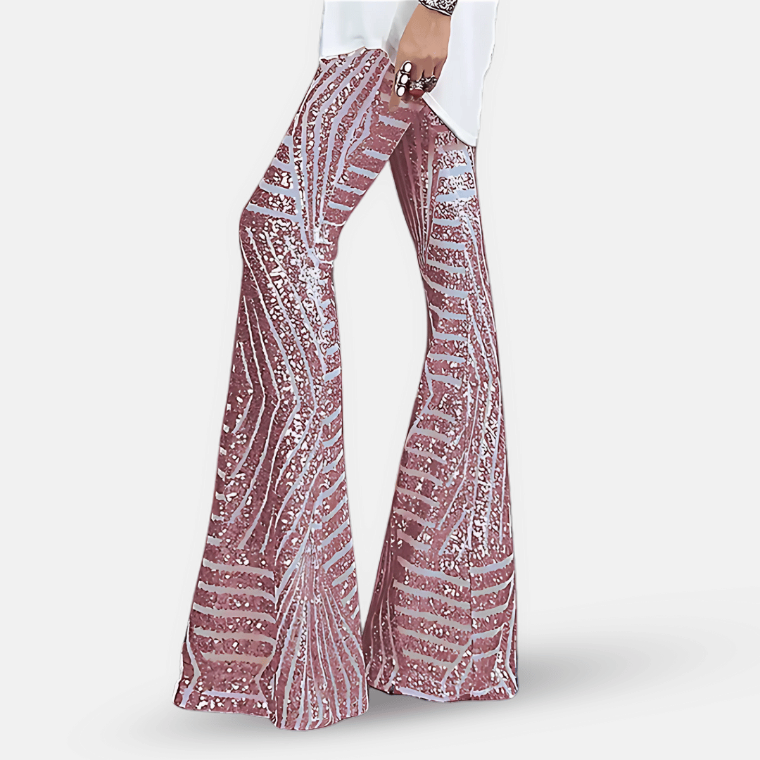 VierraSol | Pantalones de Campana con Lentejuelas para Mujer