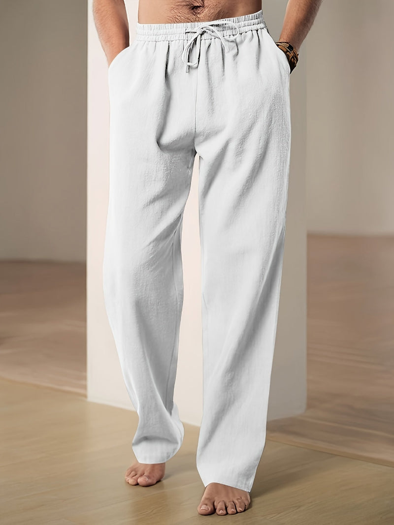 VierraSol | Pantalones de Lino con Cintura Ajustable para Hombre