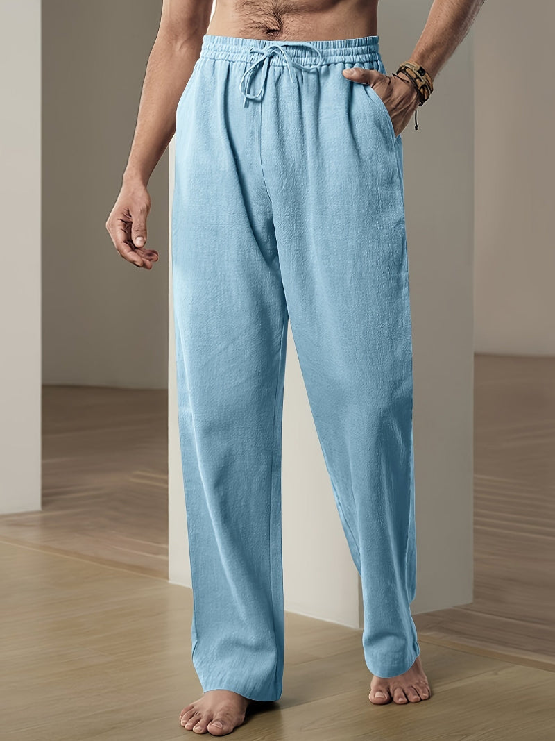 VierraSol | Pantalones de Lino con Cintura Ajustable para Hombre