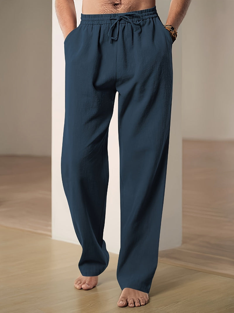 VierraSol | Pantalones de Lino con Cintura Ajustable para Hombre