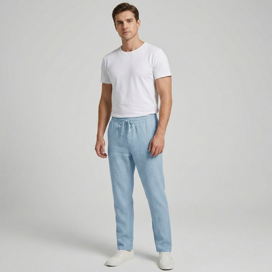 VierraSol | Pantalones de Lino para Hombre con Cintura Ajustable