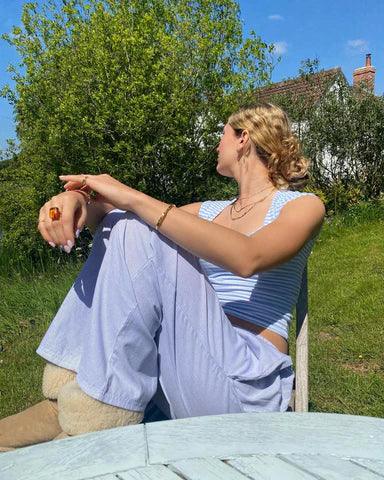 VierraSol | Pantalones de Lounge a Rayas para Mujeres con Cintura Elástica