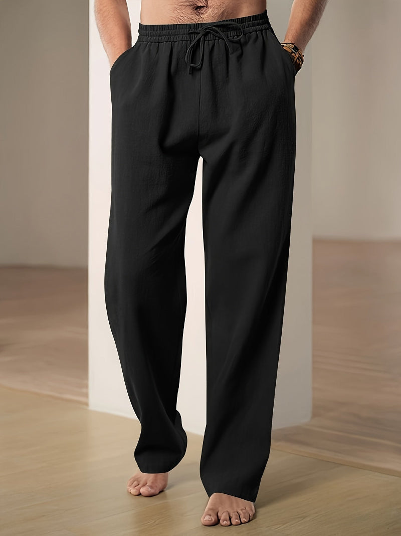 VierraSol | Pantalones de Mezcla de Lino para Hombre