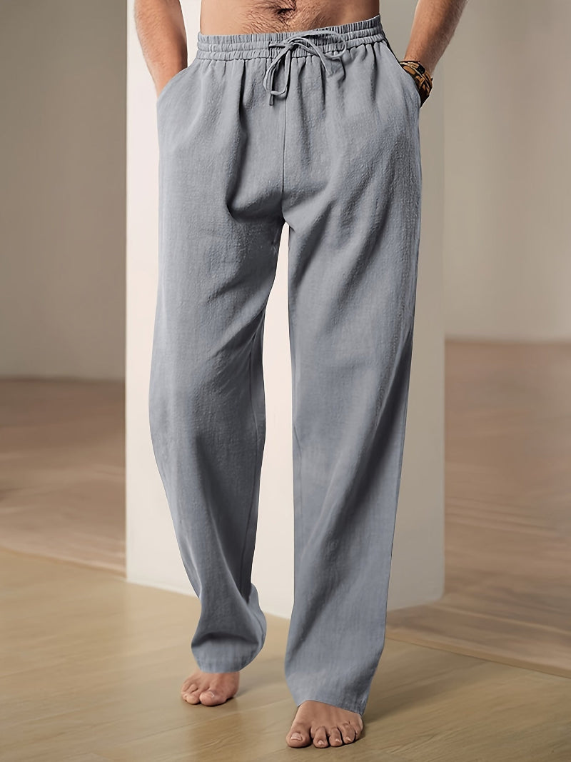 VierraSol | Pantalones de Mezcla de Lino para Hombre