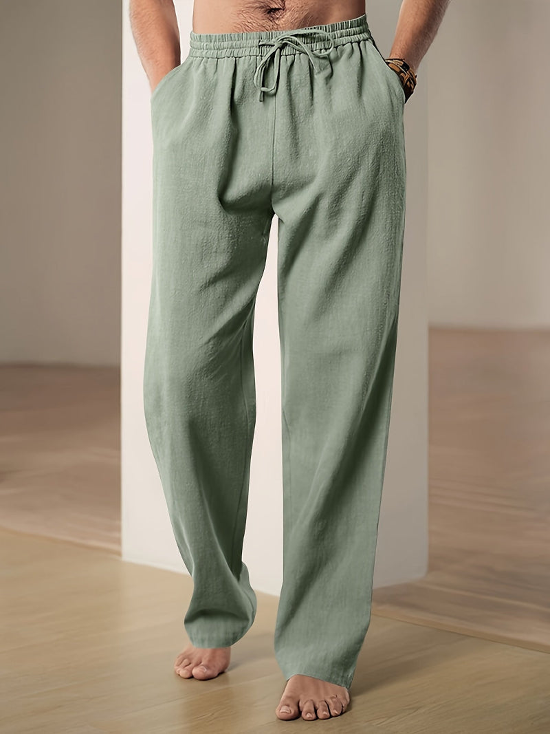 VierraSol | Pantalones de Mezcla de Lino para Hombre
