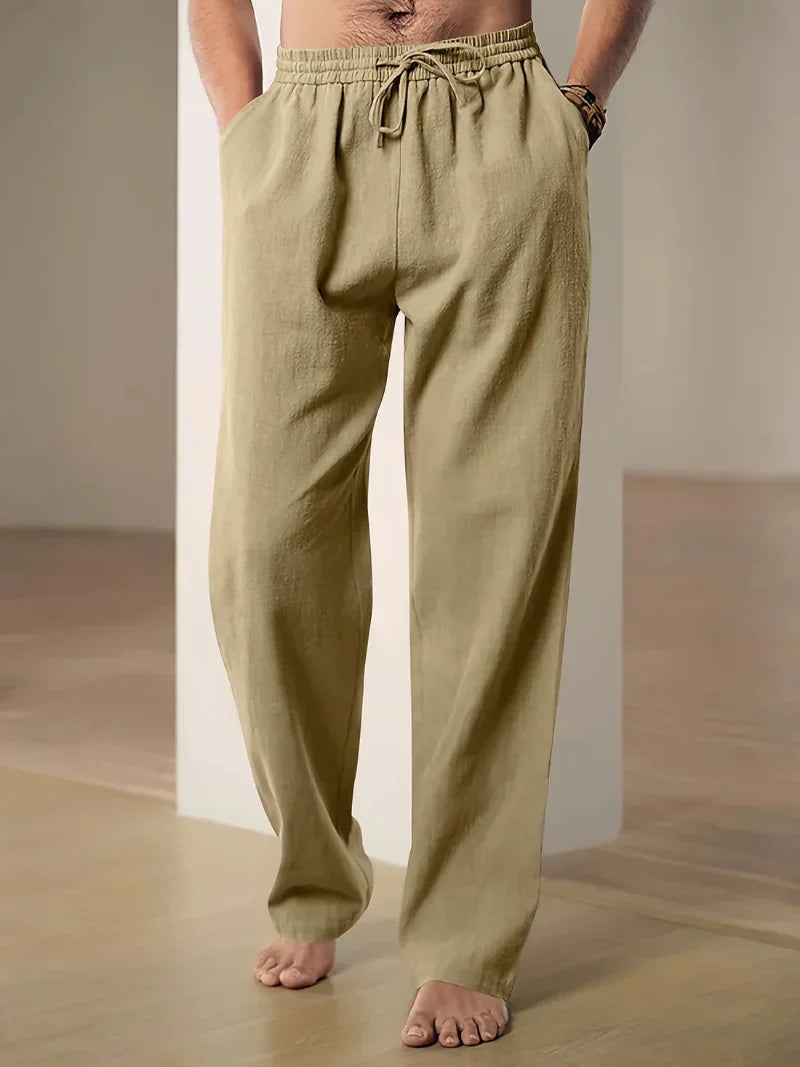 VierraSol | Pantalones de Mezcla de Lino para Hombre