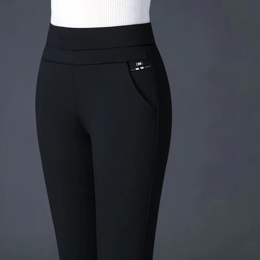 VierraSol | Pantalones de Mujer de Cintura Alta y Corte Ajustado con Bolsillos