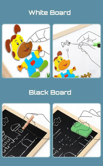 VierraSol | Pizarra Montessori 2 en 1 – Aprendizaje Creativo y Set de Dibujo Reutilizable para Niños