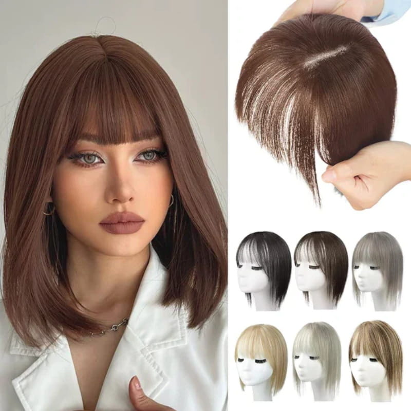 VierraSol | Postizo Natural con Flequillo para Mujeres
