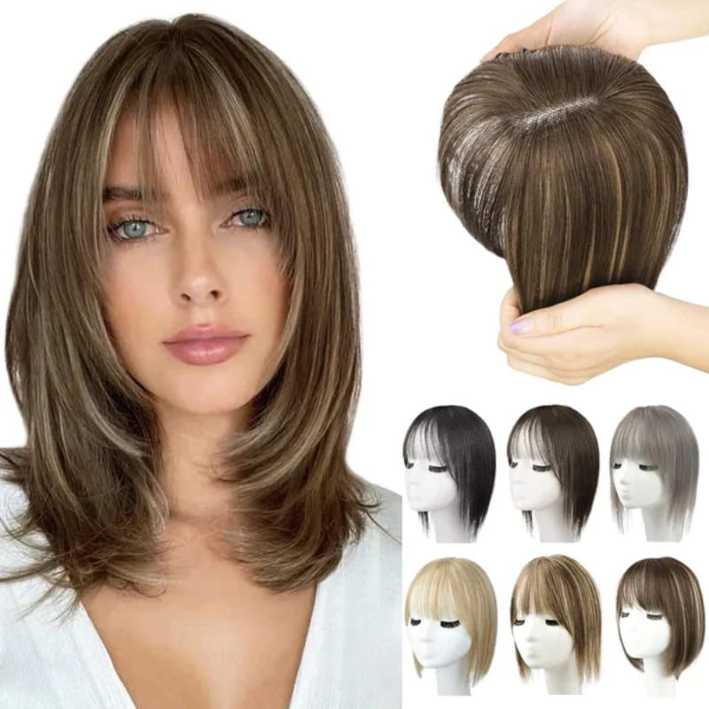 VierraSol | Postizo Natural con Flequillo para Mujeres