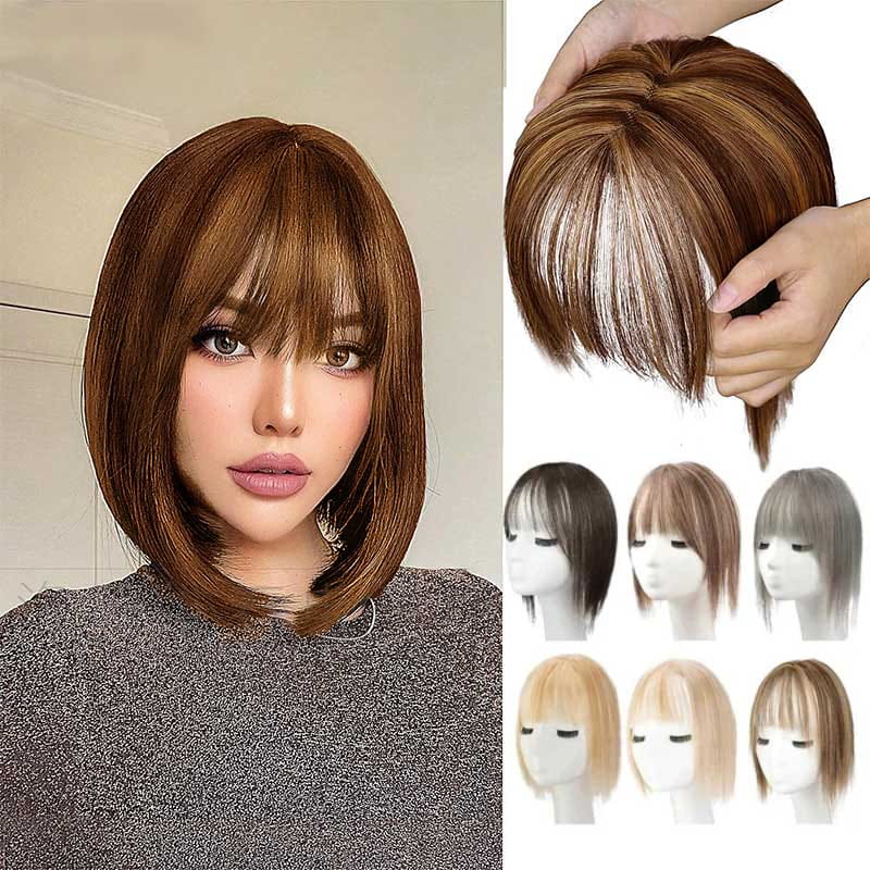 VierraSol | Postizo Natural con Flequillo para Mujeres