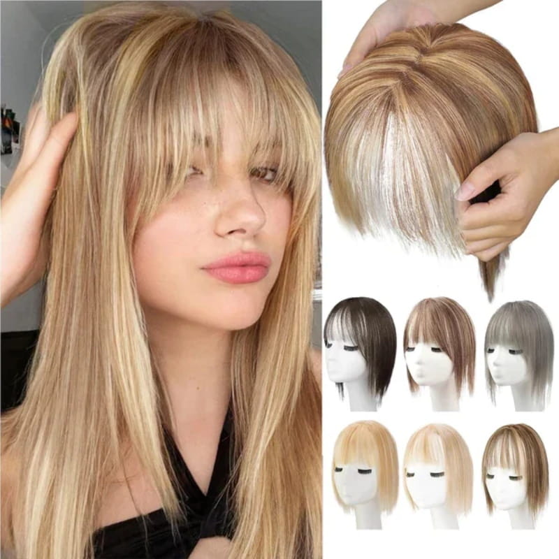 VierraSol | Postizo Natural con Flequillo para Mujeres