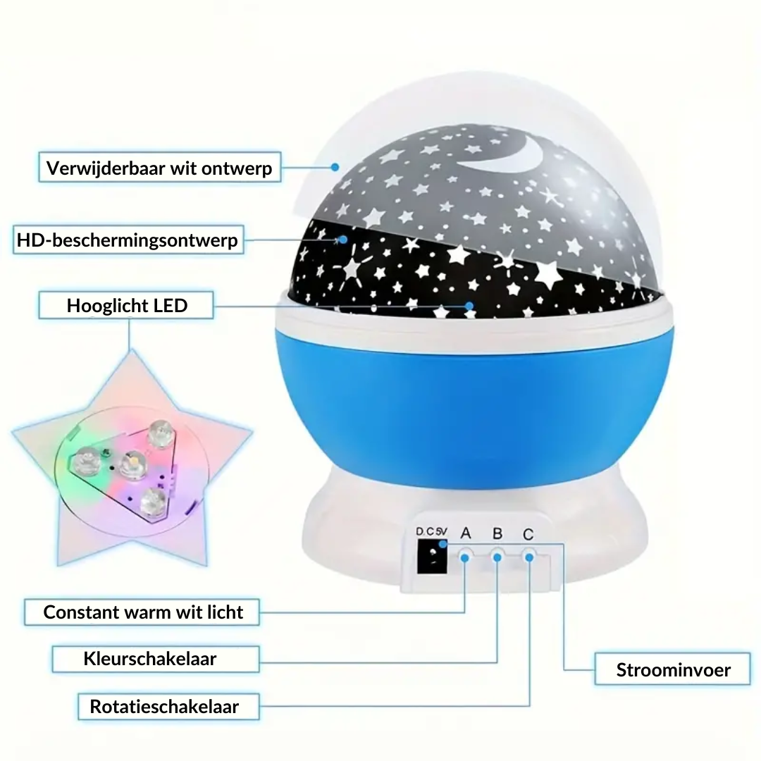 VierraSol | Proyector de Estrellas Luz Nocturna | Proyección de Cielo Relajante con Música
