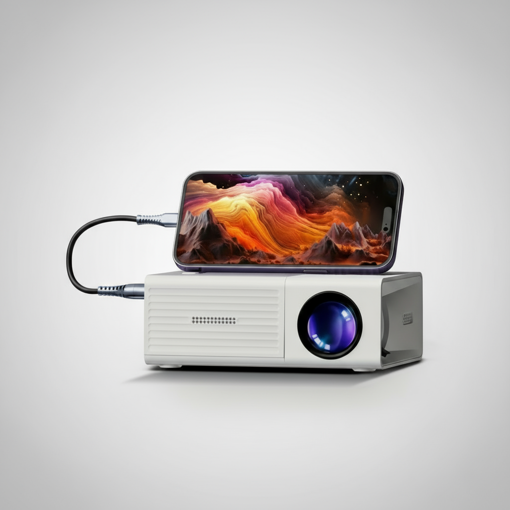 VierraSol | Proyector Mini HD LED Portátil para Cine en Casa al Aire Libre 3000 Lúmenes
