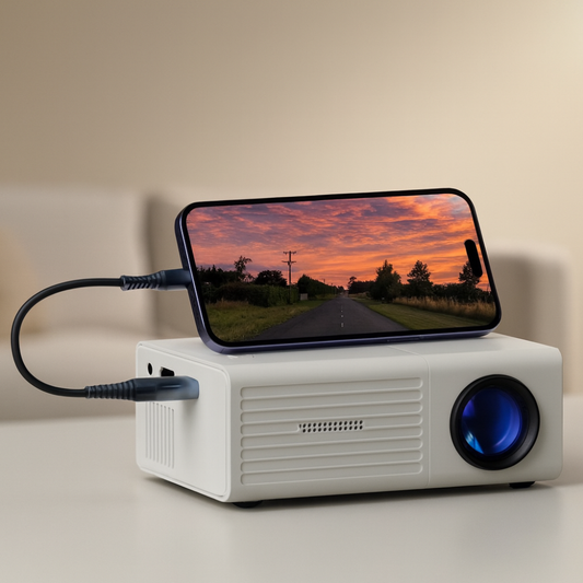 VierraSol | Proyector Mini HD LED Portátil para Cine en Casa al Aire Libre 3000 Lúmenes