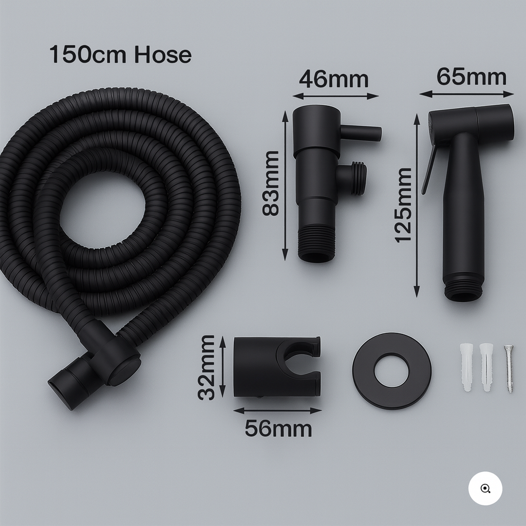 VierraSol | Pulverizador de Bidet en Acero Inoxidable – Montado en la Pared con Spray Ajustable
