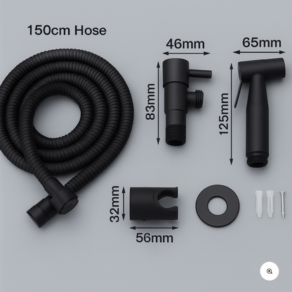 VierraSol | Pulverizador de Bidet en Acero Inoxidable – Montado en la Pared con Spray Ajustable