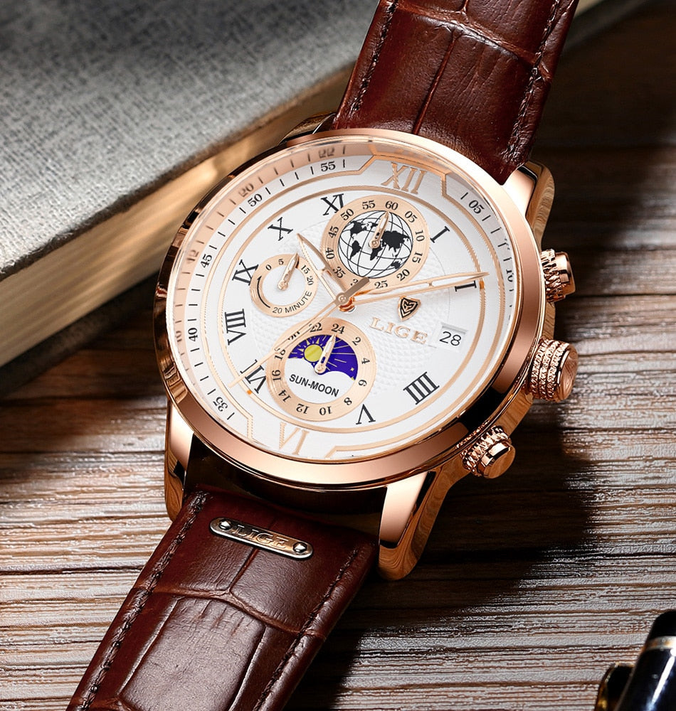 VierraSol | Reloj Clásico de Cronógrafo para Hombre | Reloj de Pulsera de Lujo Elegante y Funcional para Cada Ocasión